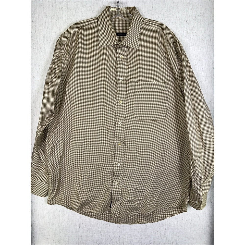 Burberry‎ London Men's Large Long Sleeve Button-Up Shirt Vintage USA Beige/Tan